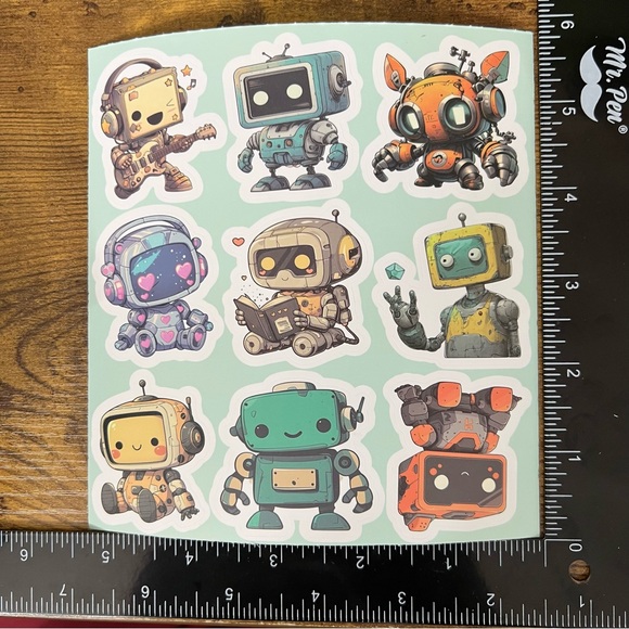 55pc Cute Anime Robot Stickers | Laptop, Planner, Water Bottle - Picture 6 of 8